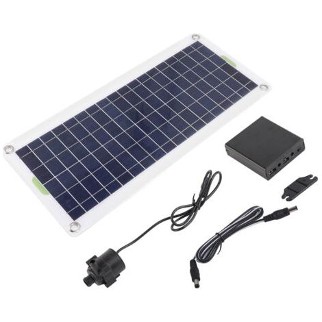 Kit Pompe Fontaine Solaire, 30W 12V 800L/H Panneau Solaire Polysilicone Pompe à Eau pour Bain D'oiseaux, étang à Poissons, Jardin