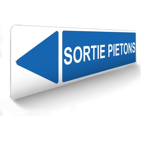 Panneau de signalisation pour parking · Sortie piétons gauche - 48 x 10 cm (1/5)