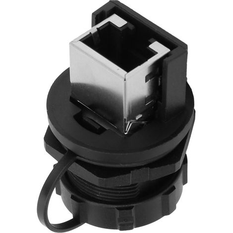 Lot de 2 connecteurs RJ45 à 180° pour montage sur panneau extérieur, étanches IP67. (1/5)