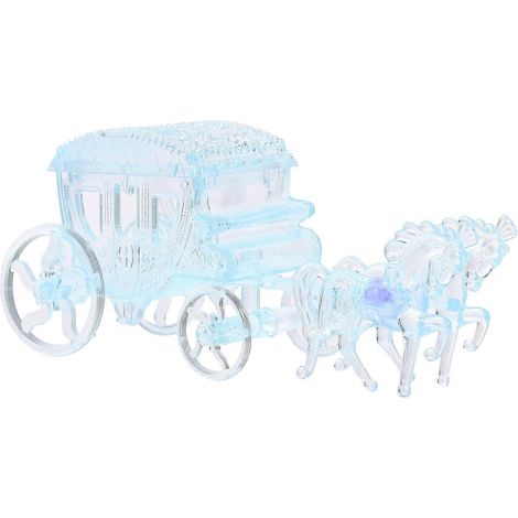 Boîte cadeau en forme de calèche, boîte à bonbons transparente en forme de calèche, boîte à bijoux en forme de calèche, présentoir à bonbons original-13.50X5.50X4.00CM-Sky-blue (1/4)