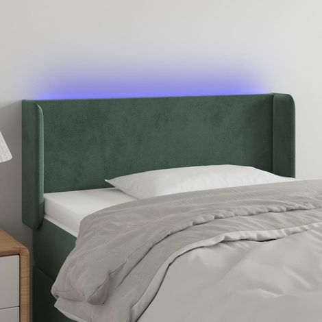 Cabecero con LED de terciopelo verde oscuro 83x16x78/88 cm vidaXL (1/5)