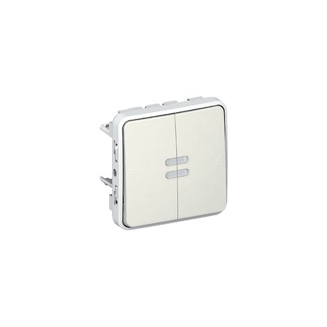 DOUBLE POUSSOIR LUMINEUX BLANC COMPOSABLE LEGRAND 069636 (1/4)