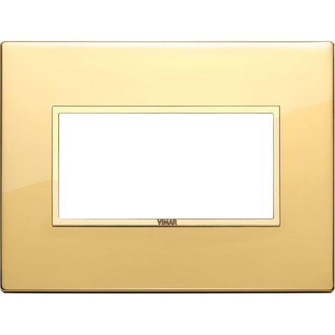 Placca 4M oro totale lucido Vimar Eikon Evo 21654.G09