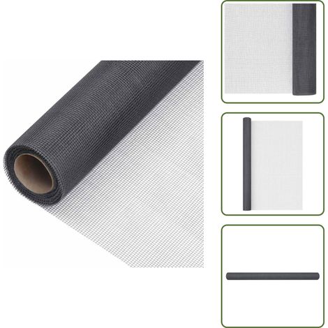 Malla para ventanas - vidaXL Malla mosquitera de fibra de vidrio gris 80x2000 cm - Malla para jaulas