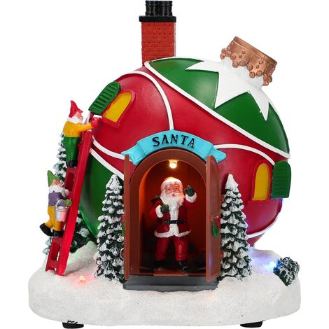 Palla di Natale decorativa casa di Babbo con Led multicolor decorazione natalizia (1/2)