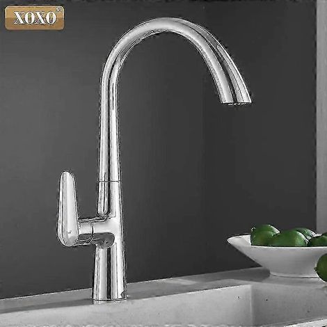 Robinet de cuisine noir monocommande haut de gamme avec douchette extractible et mitigeur pivotant à 360° - 83042qh (1/3)