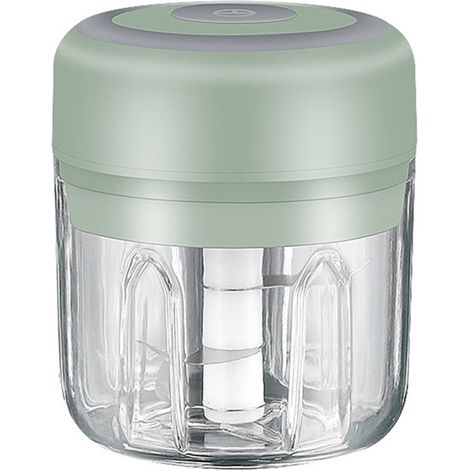Mini picadora eléctrica de ajos, picadora de verduras con dos cuchillas, mini picadora para ajo/cebollas/verduras/ensalada/pimientos (1/5)
