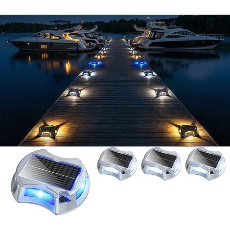 Lot de 4 lampes solaires pour allées (avec piquets), lampes solaires étanches IP67, idéales pour les allées et les jardins (1/5)