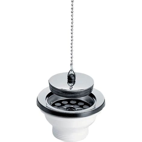 Abfluss für Spülbecken aus Steinzeug PVC mit Stopfen - 0204004 (1/3)