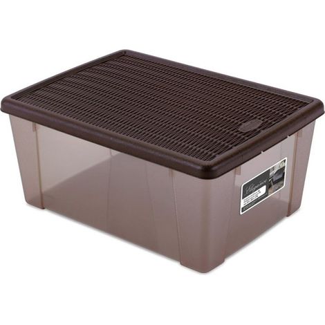 Boîte avec Couvercle Elegance Plastique Chocolat (29 x 17 x 39 cm) (1/2)