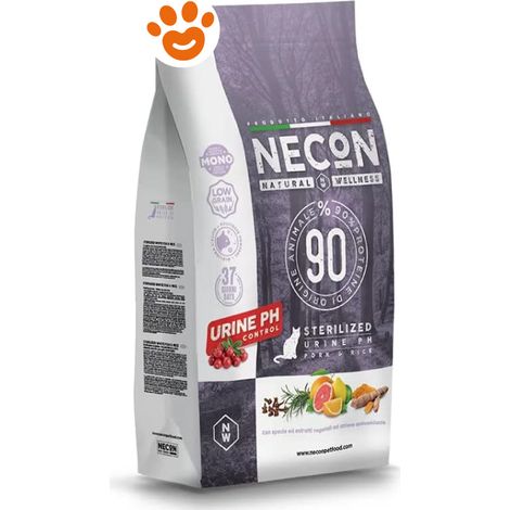 Necon Cat Natural Wellness Sterilizzato Urine PH Maiale e Riso - Sacco 1,5 Kg -