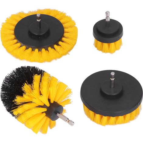 Lot de 4 brosses perceuse rotatives, embout hexagonal 1/4in, nettoyant polypropylène pour baignoire évier (1/5)