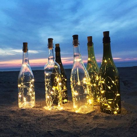 Copper Wire String Lights with Bottle Stopper, 2m, 20 LEDs, Waterproof, for Indoor/Outdoor Festive Decoration (1/5)