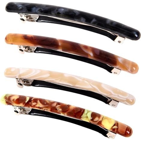 4er Set Französische Haarspangen Damen Schildpatt für dünnes & dickes Haar (1/5)