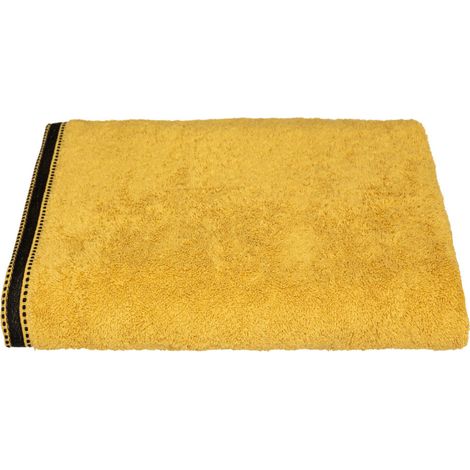 Serviette De Bain Premium Couleur Moutarde 100x150cm (1/2)