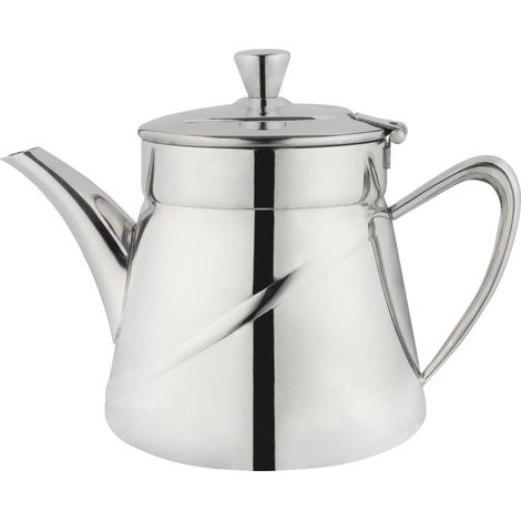 Théière Arabica unie avec bouton Cool Touch et poignée en acier inoxydable 18/10 poli miroir (1/5)