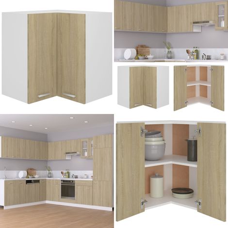 Armario esquinero colgante "Lyon" roble Sonoma 57x57x60 cm madera de ingeniería - Armario esquinero cocina - Almacenamiento cocina