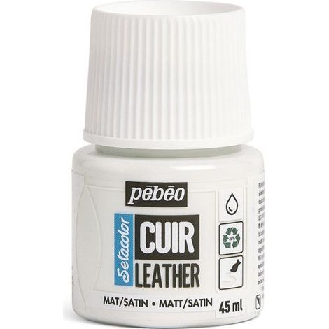 Peinture cuir - PEBEO - Setacolor - 45 ml - Blanc Pur - Acrylique