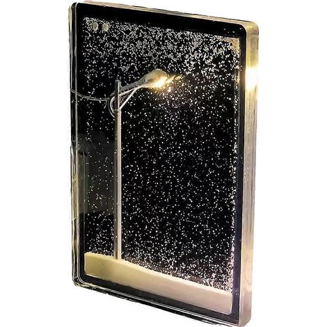 Lumière nocturne fluide sur fond de neige, petit lampadaire fait main, style nocturne, à réaliser soi-même. (1/5)