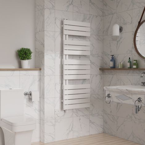 Flat Panel Electric Heated Towel Rail White 1380x500mm (1/5)