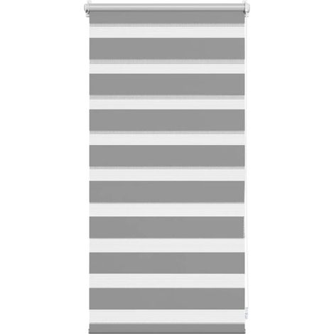 Tenda a rullo Tenda avvolgibile zebra 40,9x100 cm Tessuto Larghezza 36,7 cm grigio (1/4)