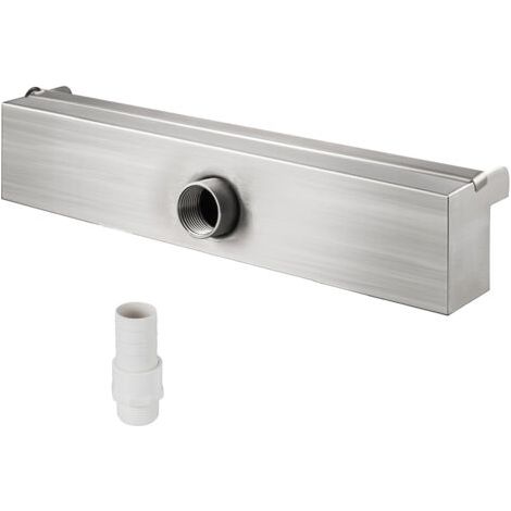 Mophorn – Fontaine en cascade en acier inoxydable 11,8x4,5x3,1 pouces – Débit d'eau doux – Installation facile – Pour jardins et piscines (1/5)