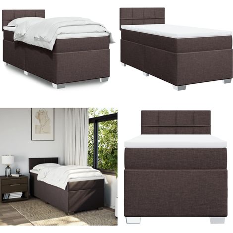 Boxspringbett mit Matratze Dunkelbraun 90x200 cm Stoff - Boxspringbett - Doppelbett - Bettsystem - Schlafsofa - Lattenrost - Home & Living (1/5)