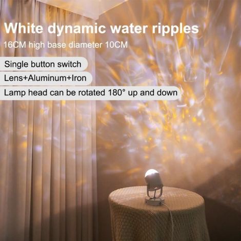 1 Lampe projecteur, Aluminium, Effet coucher de soleil, Rechargeable USB, 8 cartes couleurs, Intérieur (1/4)