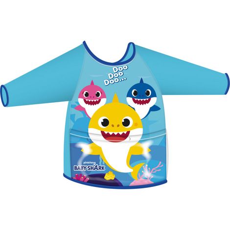 Tablier de protection pour enfants d'âge préscolaire BABY SHARK avec manches