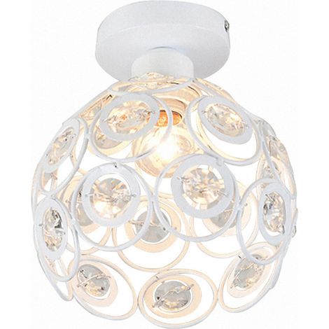 Plafonnier Moderne Industriel Cristal Métal Plafonnier 20cm Lampe Pendentif Pendentif Suspension Abat-Jour Plafonnier E2L116 (1/4)