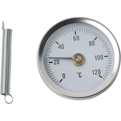 TuseRxln Thermomètre Poêle à Bois - Thermomètre à Gaz de Combustion - Mécanique Métallique pour Poêles à Bois et Conduits de Conduite - 1 Pièce - Argent (1/5)