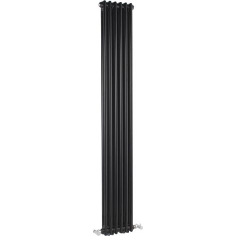 Milano Windsor Black Cast Iron Style Double Column Vertical Radiator - 1800mm x 290mm (1/3)