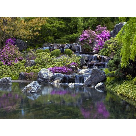 papier peint panoramique cascade vert et violet - Sanders & Sanders (1/2)