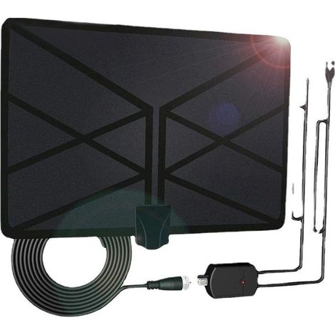 Antenne intérieure HDTV numérique améliorée pour téléviseurs avec une portée jusqu'à 1545 km (960 miles) avec 4K UHD 1080P DVB-T Freeview TV pour la transmission en direct des chaînes locales (voir il (1/4)