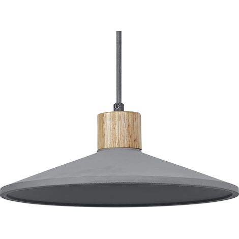 OSRAM Suspension en béton DECOR Concrete Wood pour un éclairage d’intérieur moderne, 320 mm, gris foncé, boîtier en métal et béton, choix flexible du corps lumineux grâce au culot E27 (1/5)