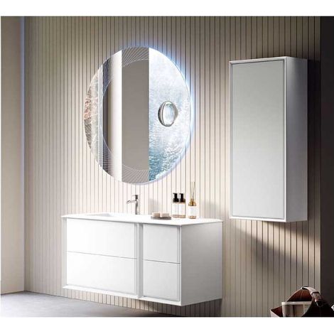 Mobile Bagno Bellagio105 cm SospesoBianco Opaco Base 4 cassetti - Lavabo in Resina (1/5)