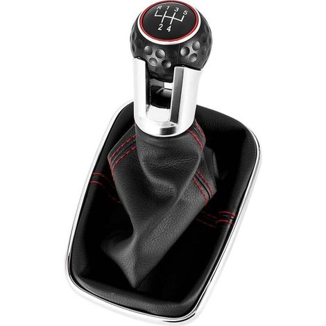 Convient aux Volkswagen Golf 4, Bora et GTI, kit de pommeau de levier de vitesse, accessoires de levier de vitesse, modifié électroplaqué + noir 5 vitesses, un jeu. (1/4)