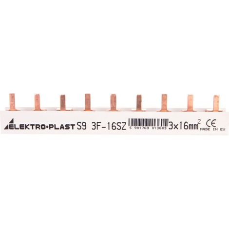 Stromsammelschiene Typ PIN 3P 16mm2 100A 9-polig IZS16/3F/9 45.249