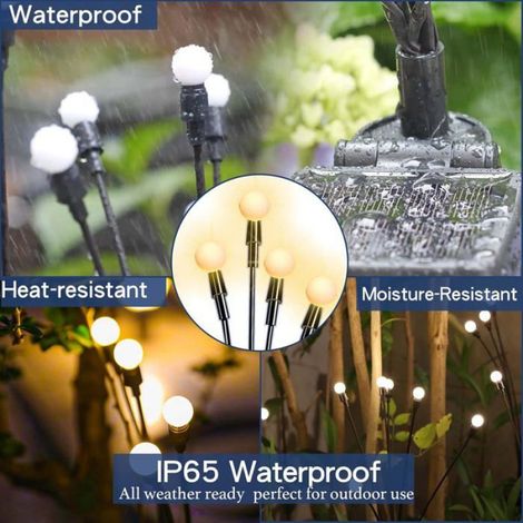 Lampe Solaire - 10 LED - Blanc Chaud - Étanche IP65 - Pour Jardin Balcon Patio - 4 Pièces (1/5)
