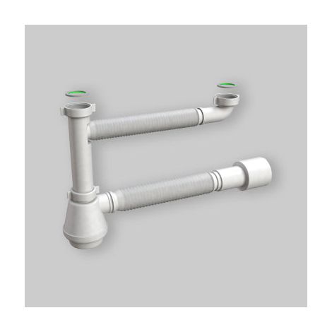 Sifone flexybon magnum 2 vie senza piletta 1"1/2 (1/4)