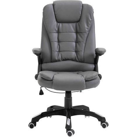 vidaXL Silla de oficina de cuero sintético gris antracita (1/2)