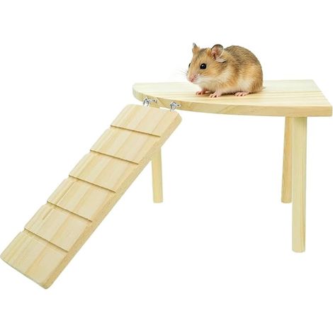 13 × 19 CM Tablette Bois Jouet Hamster Accessoire Hamster Accessoires Bois Rongeurs Cage Cachette Hamster Nain Gerbilles Dègues Chinchillas Cochons d'Inde Animaux Tableau Échelle