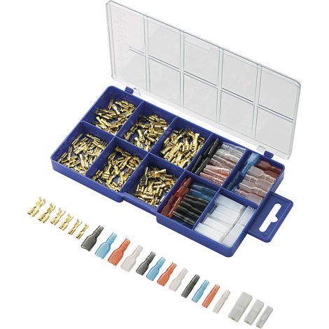 TRU COMPONENTS 739647 Quetschverbinder-Sortiment 0.104 mm² 2.50 mm² Transparent, Schwarz, Rot, Blau (1/4)