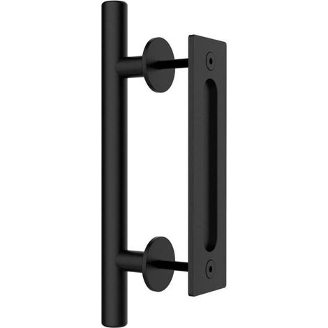 Maniglia per porta scorrevole tipo fienile – Kit completo da 30 cm con maniglia a dito e accessori in acciaio zincato