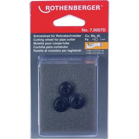 ROTHENBERGER Schneidrad für ROTRAC 28/42, Cu-Al-Fe, 3 Stück - 070007D (1/2)