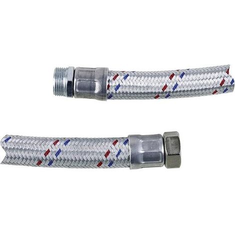 Flexible stainless steel hose, length 60 cm, 30.9 mm/33.2 mm connections, for pumps and boilers, temperature 100 °C (1/5)
