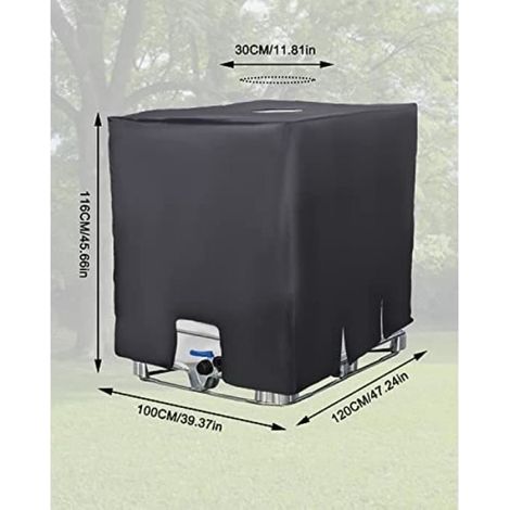 Bache cuve 1000l anti uv,Couvercle de réservoir en polyéthylène, matériau imperméable - 120 x 100 x 116 cm (1/4)