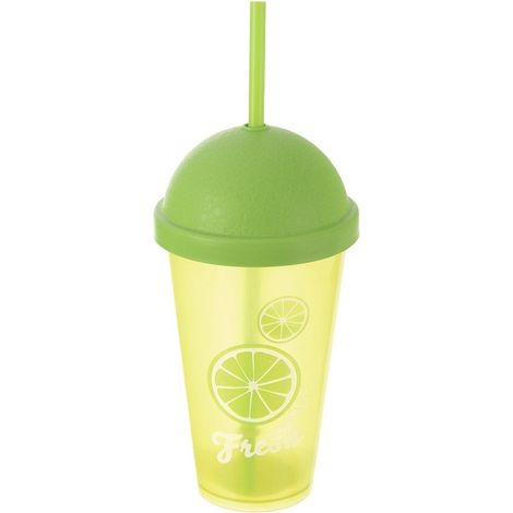 Vaso de plastico con tapa y pajita botella para ninos de 450 ml (1/5)