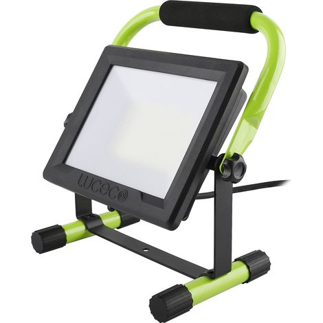 Luceco Slimline LED Luce da lavoro portatile, 50 watt, IP65, nero e verde (1/2)
