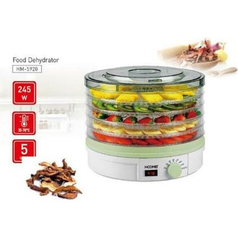 TrAdE Shop Traesio - Essiccatore Essicatore Conservare Alimenti Frutta Verdura Funghi 245w 35-70° -